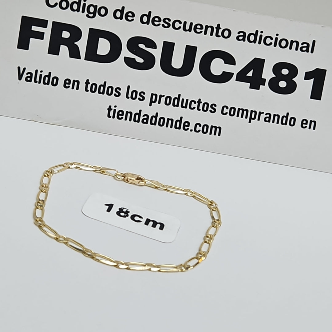PULSERAS 1X1 ORO 14K 18 CM 2.7 GR (NUEVO)