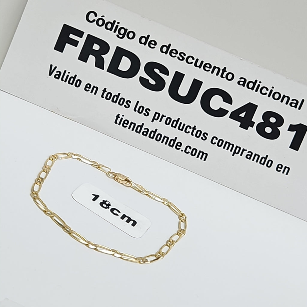 PULSERAS 1X1 ORO 14K 18 CM 2.6 GR (NUEVO)