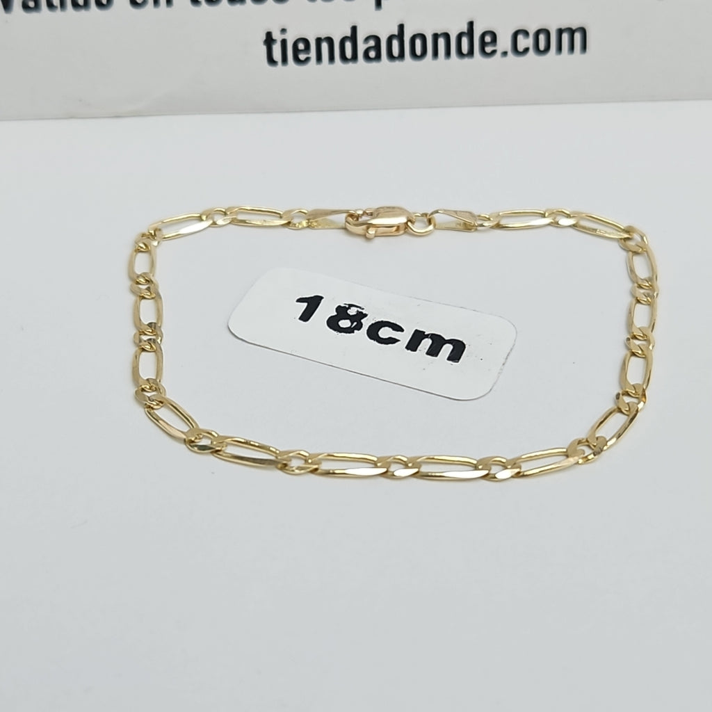 PULSERAS 1X1 ORO 14K 18 CM 2.6 GR (NUEVO)