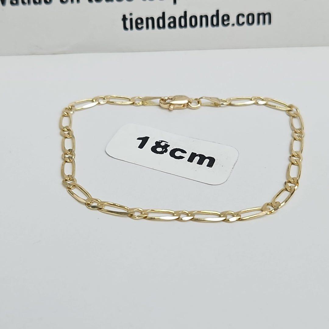 PULSERAS 1X1 ORO 14K 18 CM 2.6 GR (NUEVO)