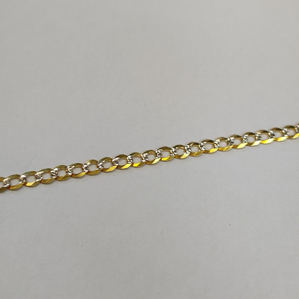 PULSERAS TEJIDO BARBADA DIAMANTADA ORO 14K 21 CM 4.9 GR (NUEVO)