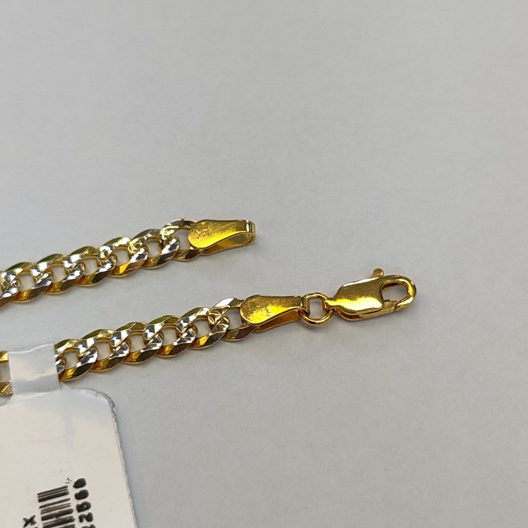 PULSERAS TEJIDO BARBADA DIAMANTADA ORO 14K 18 CM 6.7 GR (NUEVO)