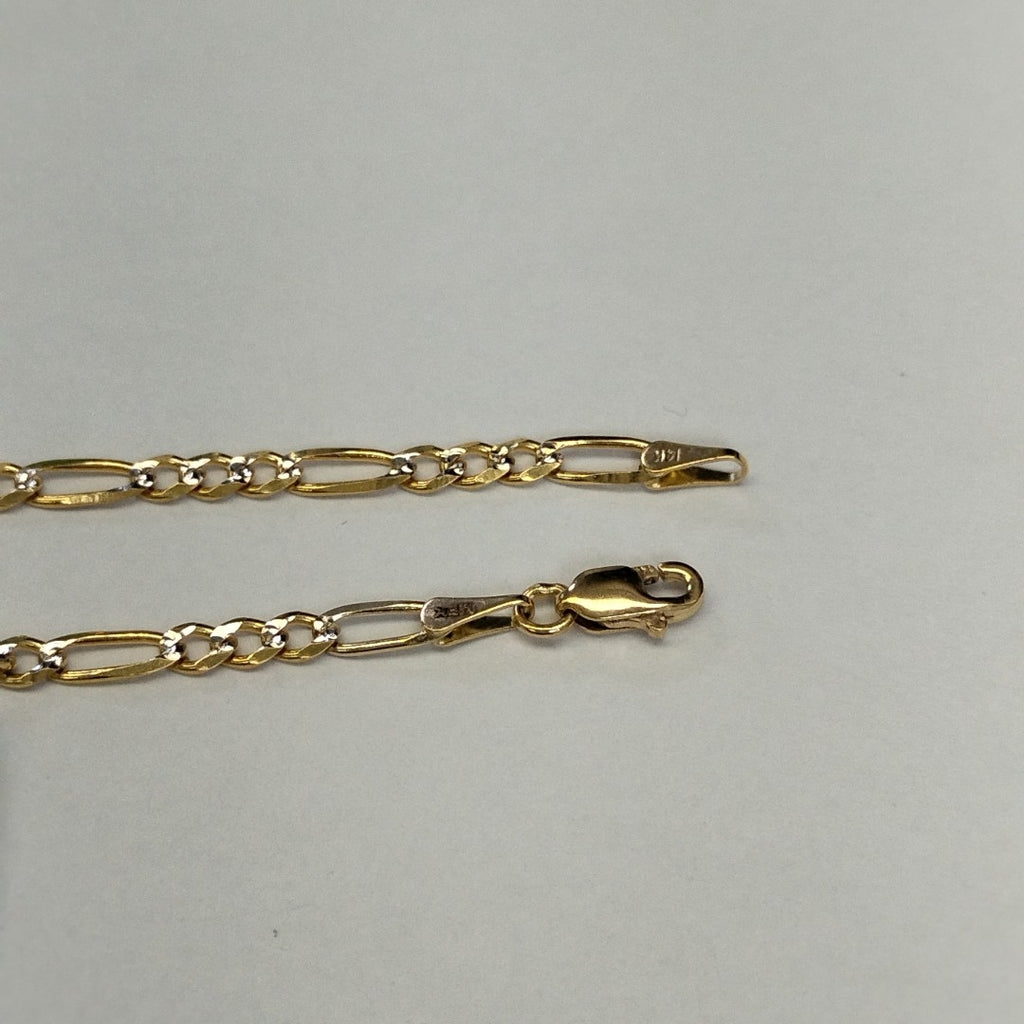 PULSERAS 3X1 DIAMANTADA ORO 14K 18 CM 3.1 GR (NUEVO)