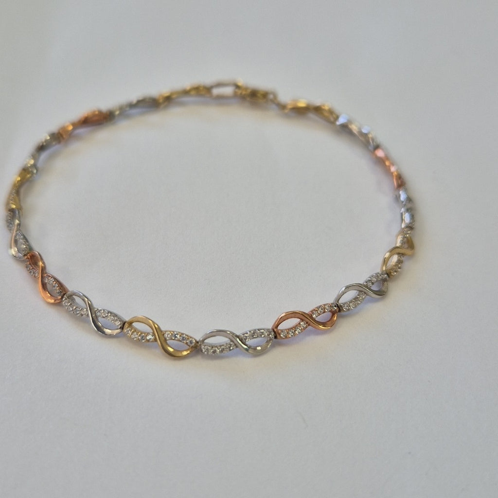 PULSERA ORO COMBINADO 10 K 4.7 GRMS (SEMINUEVO)