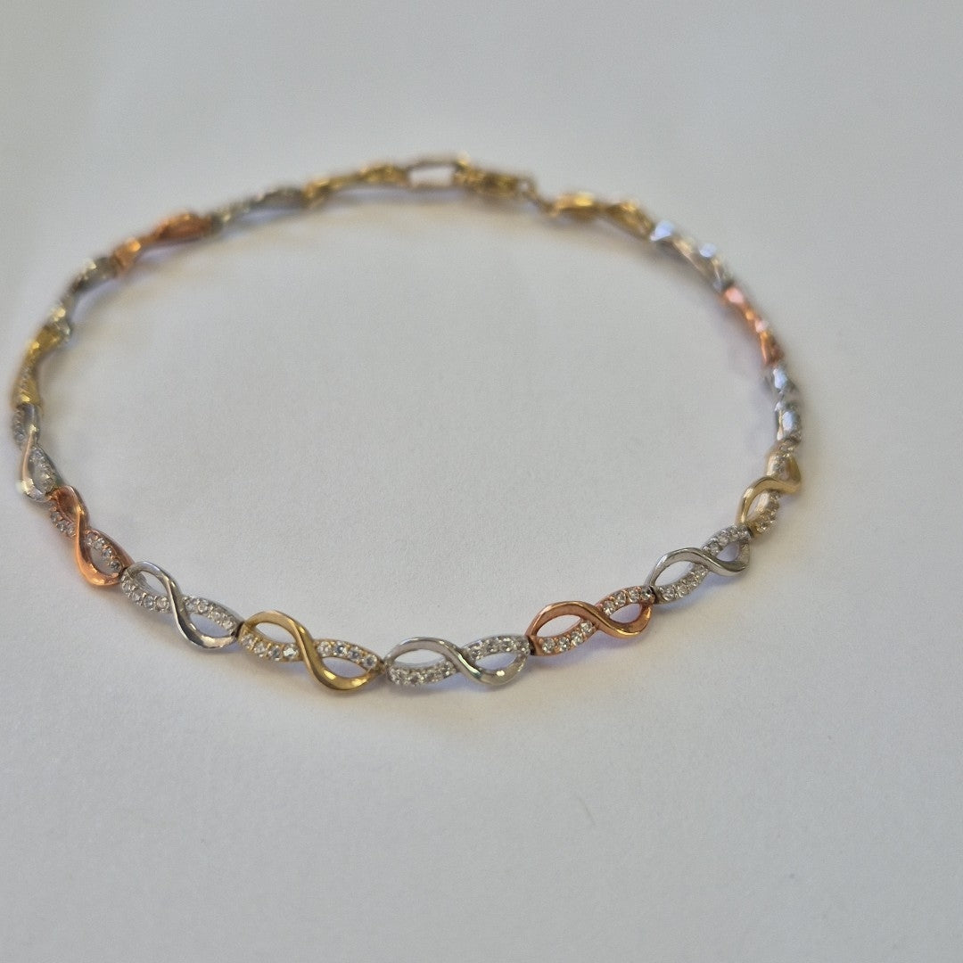 PULSERA ORO COMBINADO 10 K 4.7 GRMS (SEMINUEVO)