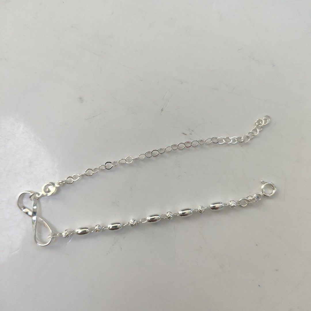 PULSERA TEJIDO ESPECIAL PLATA .925 18 CM 2.6 GR (NUEVO)