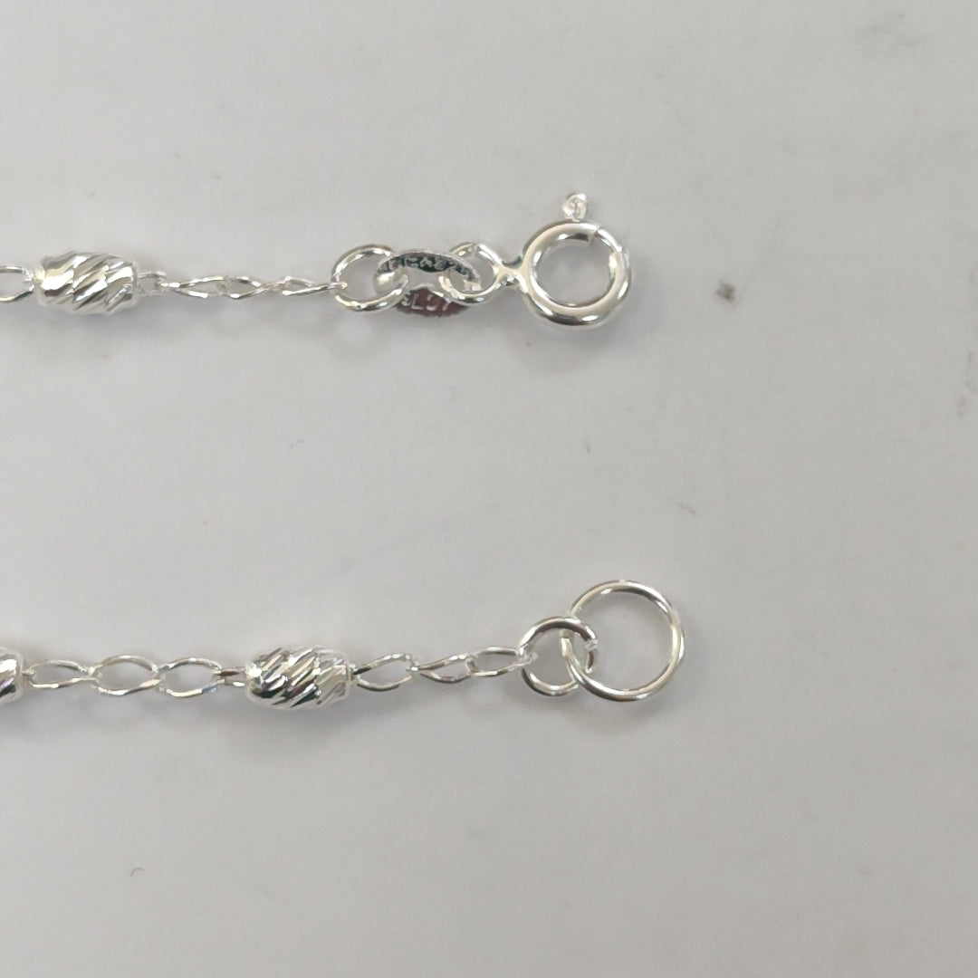 PULSERA TEJIDO CORAZON PLATA .925 18 CM 3.3 GR (NUEVO)