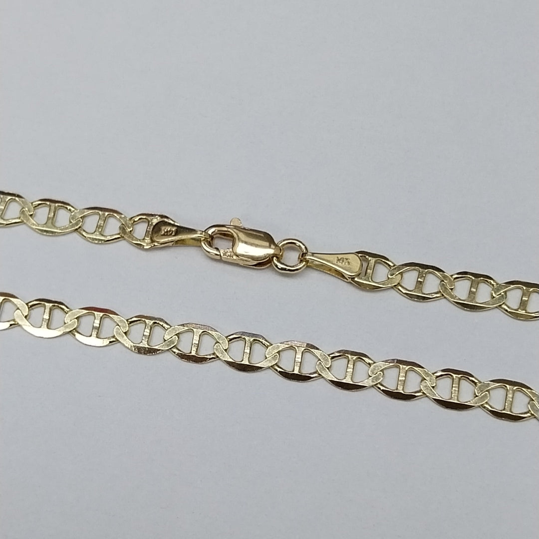 CADENAS TEJIDO MARINERA ORO 14K 55 CM 8 GR (NUEVO)