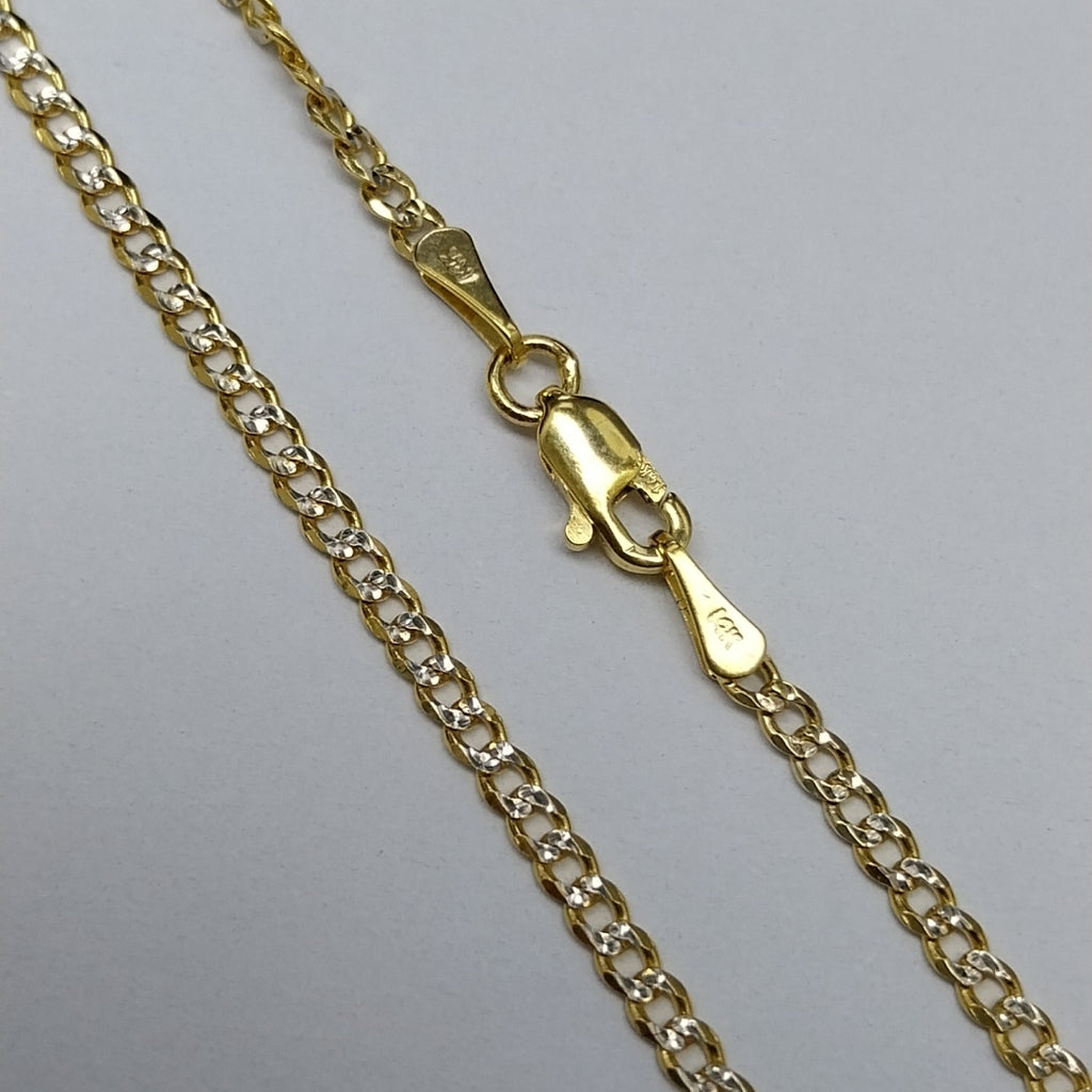 CADENAS BARBADA DIAMANTADA ORO 14K 60 CM 6.2 GR (NUEVO)
