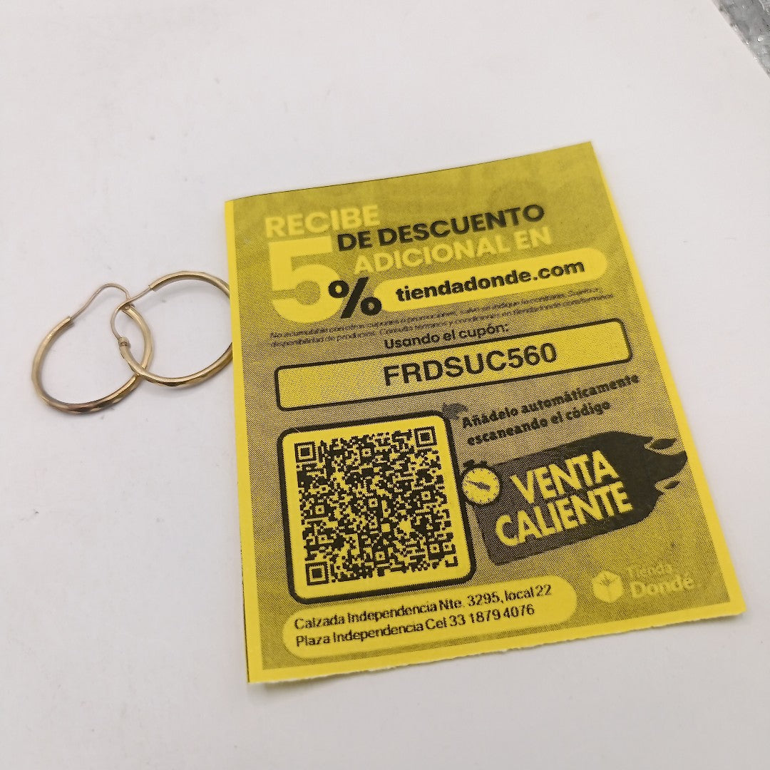 ARRACADAS PAR ORO 10 K 1.1 GRMS (SEMINUEVO)