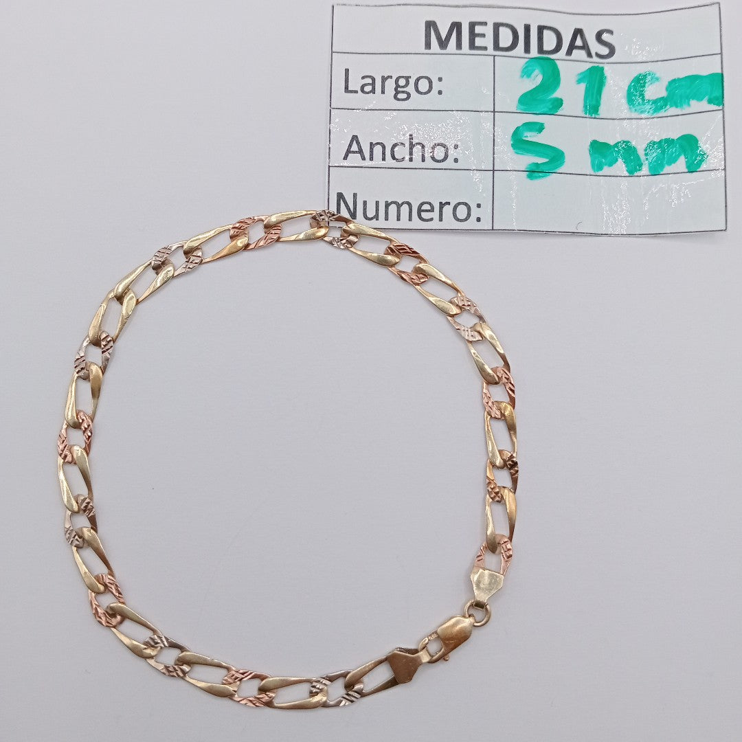PULSERA ORO COMBINADO 14 K 3.6 GRMS (SEMINUEVO)