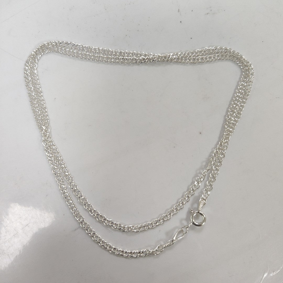 CADENA TEJIDO ESLABONES PLATA .925 55 CM 4.2 GR (NUEVO)