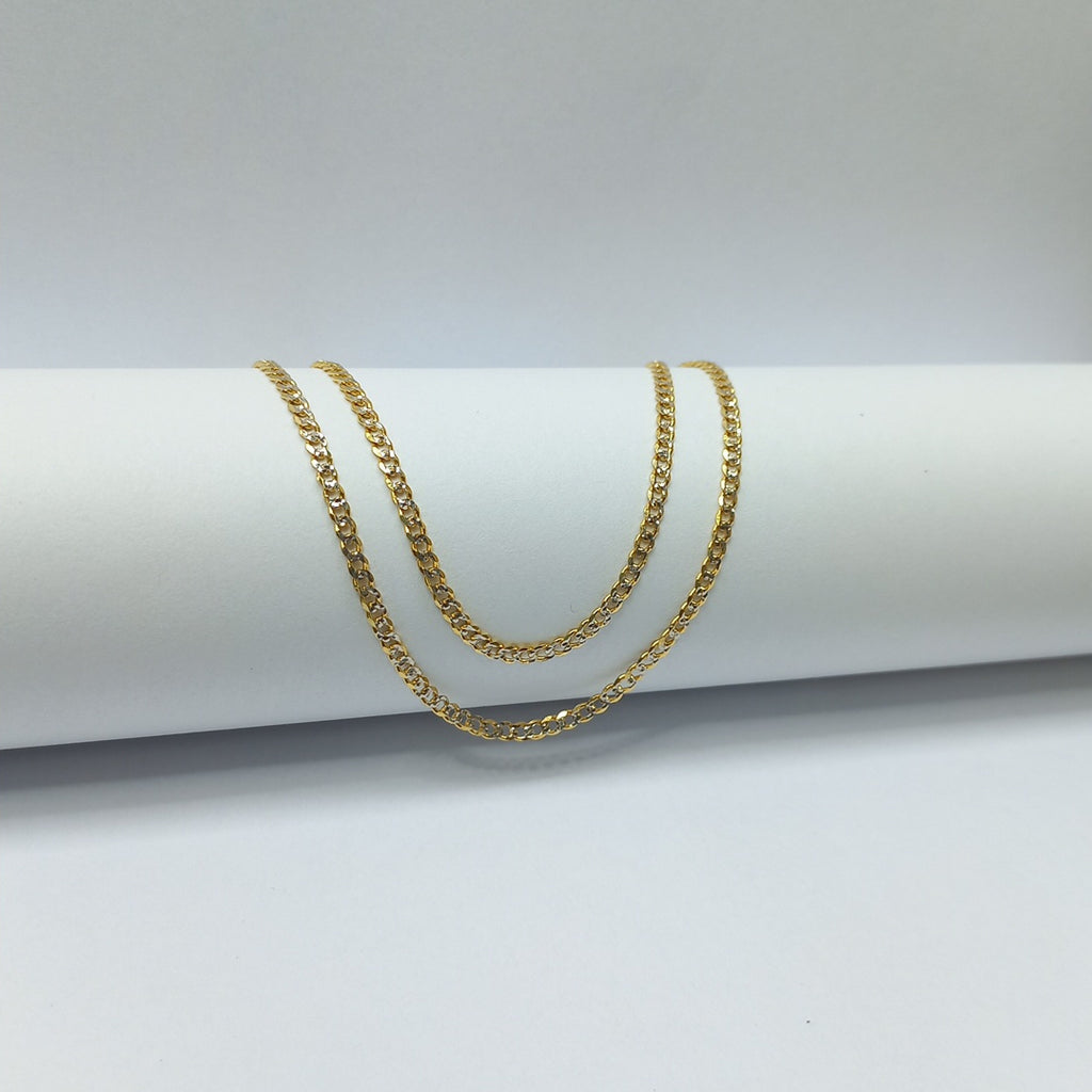 CADENAS BARBADA DIAMANTADA ORO 14K 55 CM 5.7 GR (NUEVO)
