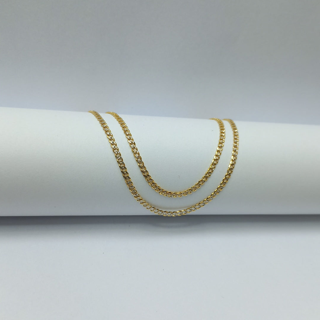 CADENAS BARBADA DIAMANTADA ORO 14K 60 CM 6.1 GR (NUEVO)