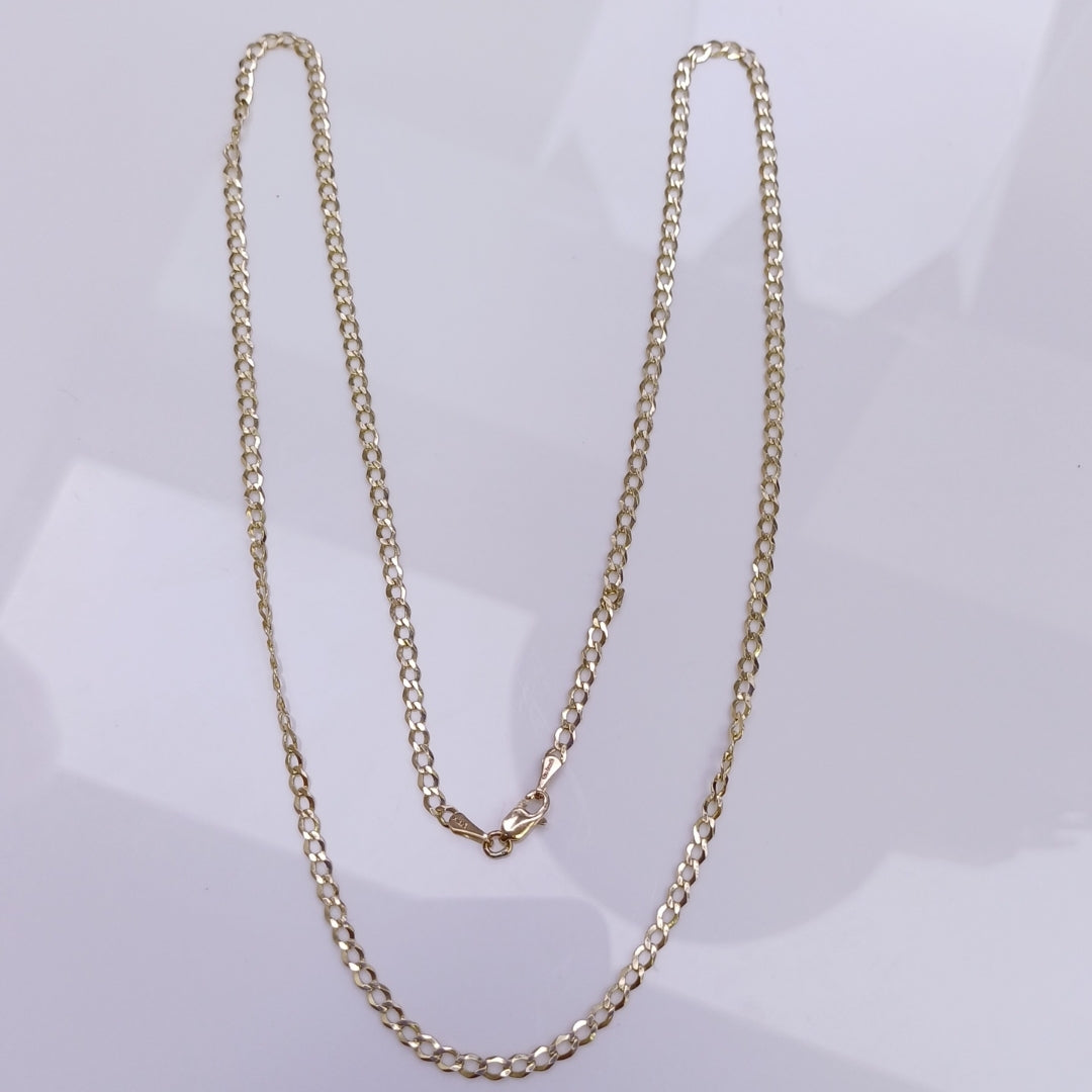 CADENAS TEJIDO BARBADA ORO 14K 60 CM 5.5 GR (NUEVO)