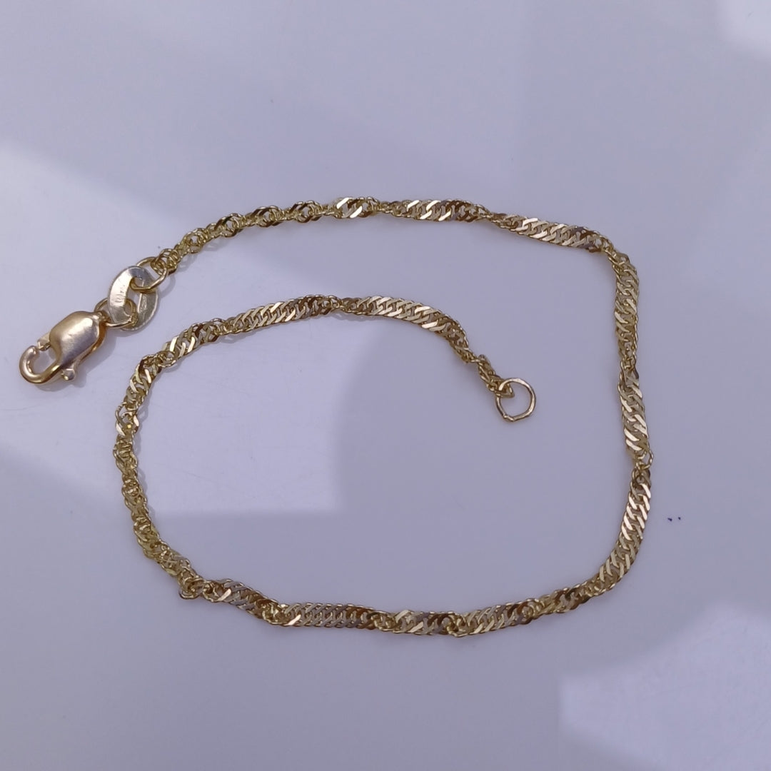 PULSERAS TEJIDO MEDIO TZL ORO 14K 18 CM 1.3 GR (NUEVO)