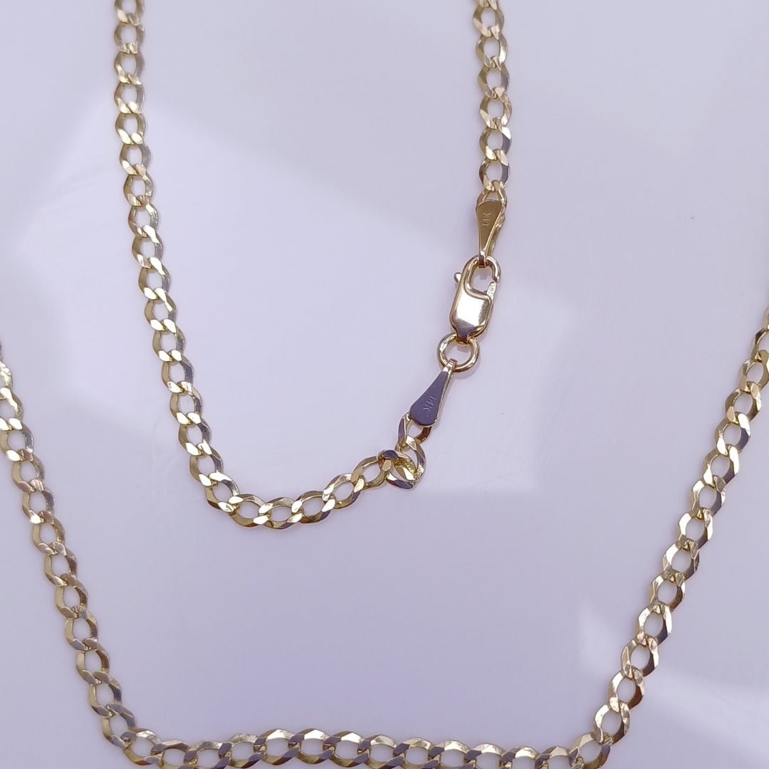 CADENAS TEJIDO BARBADA ORO 14K 60 CM 5.3 GR (NUEVO)