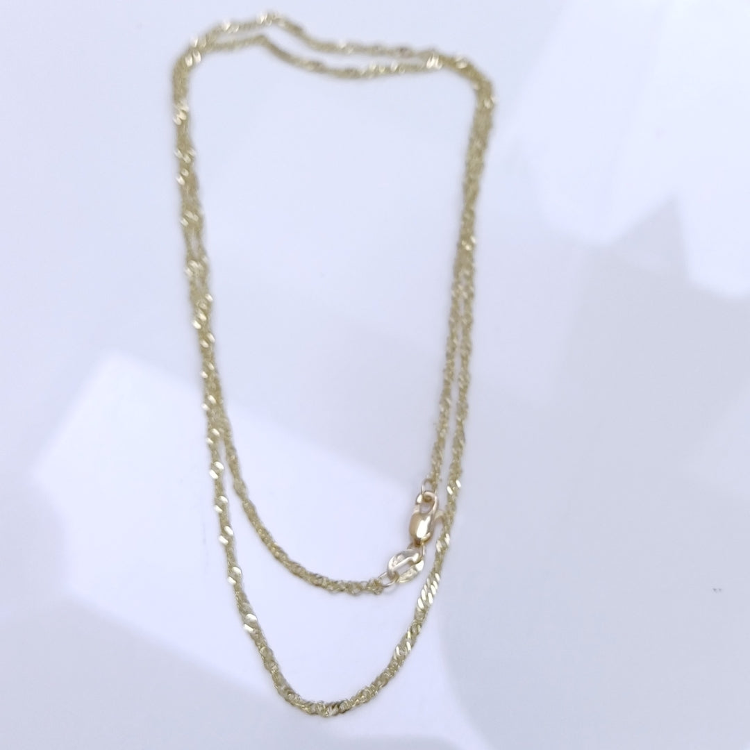 CADENAS TEJIDO MEDIO TZL ORO 14K 55 CM 3.1 GR (NUEVO)