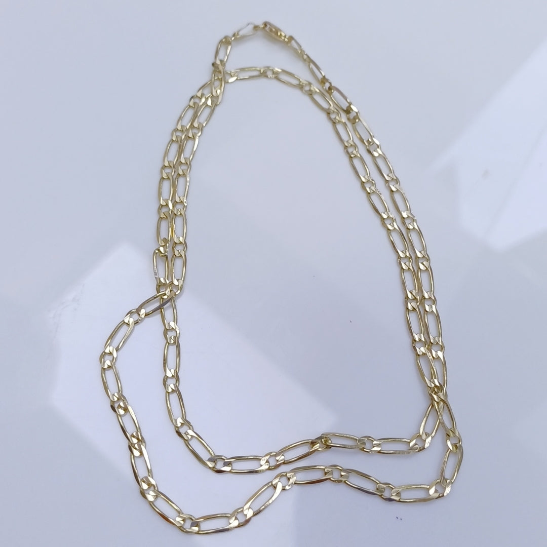CADENAS TEJIDO ESLABONES ORO 14K 55 CM 7.4 GR (NUEVO)