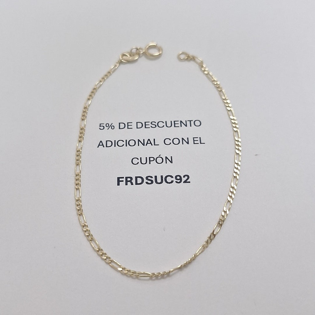PULSERAS TEJIDO 3X1 ORO 14K 16 CM 0.9 GR (NUEVO)