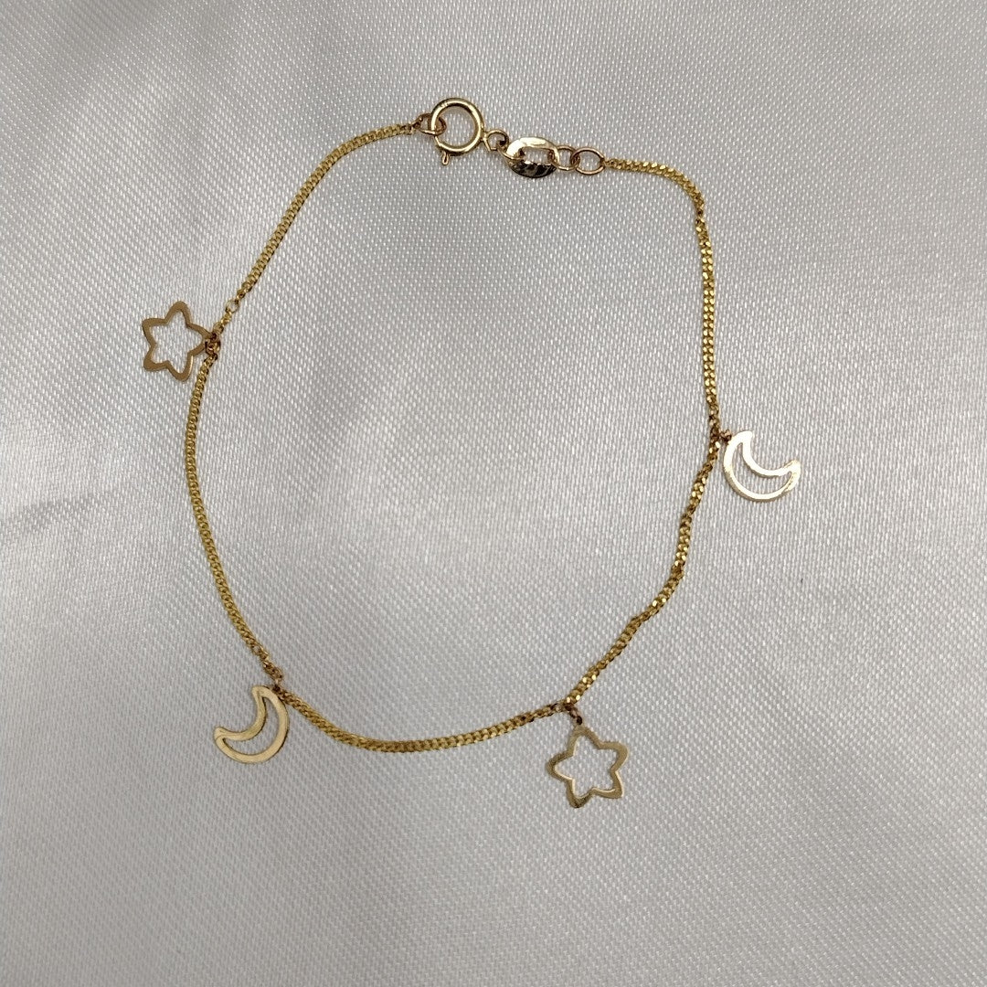 PULSERAS TEJIDO ESPECIAL C/DIJE ORO 10K 18 CM 1 GR (NUEVO)
