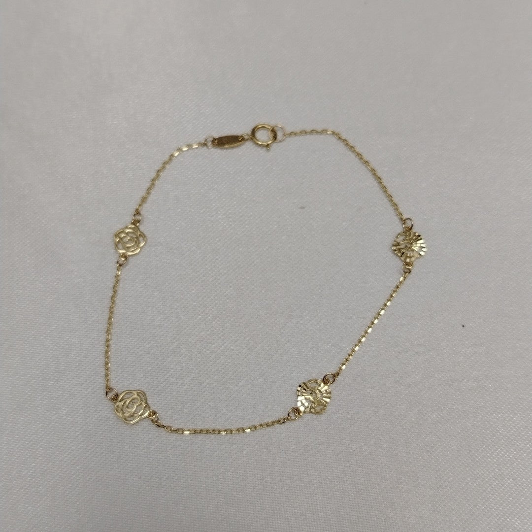 PULSERAS TEJIDO ESPECIAL C/DIJE ORO 10K 18 CM 1 GR (NUEVO)