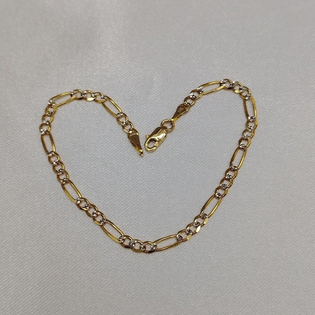 PULSERAS 3X1 DIAMANTADA ORO 14K 18 CM 3 GR (NUEVO)