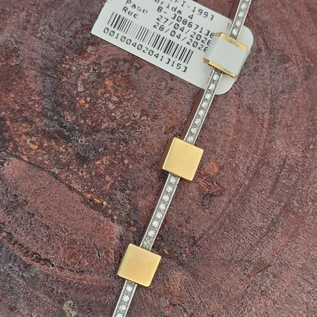 PULSERA RIGIDA ORO COMBINADO 14 K 12,50 GRMS (SEMINUEVO)