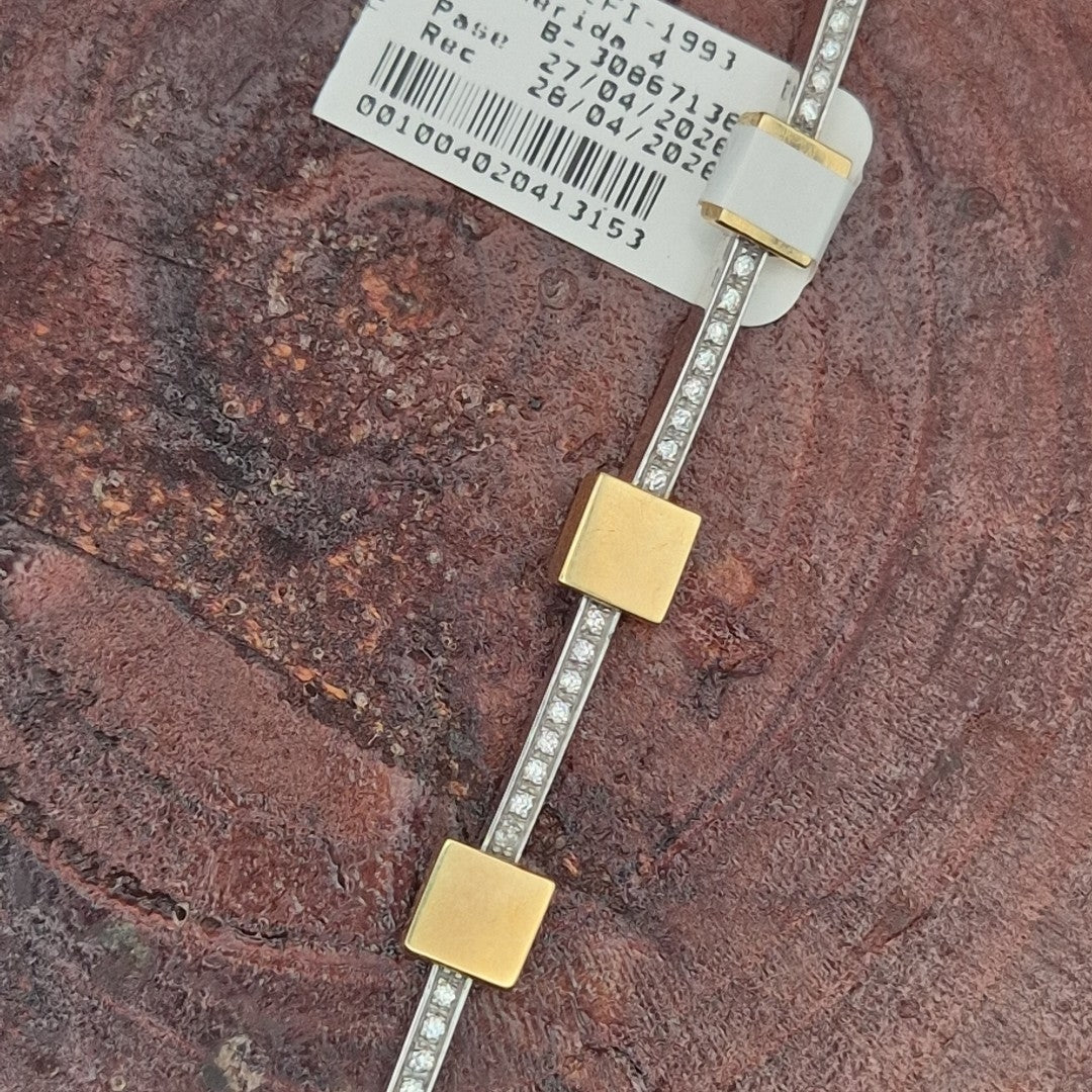 PULSERA RIGIDA ORO COMBINADO 14 K 12,50 GRMS (SEMINUEVO)
