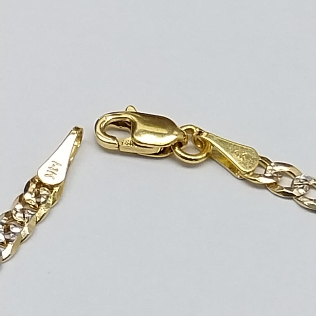 PULSERAS TEJIDO BARBADA DIAMANTADA ORO 14K 18 CM 3.1 GR (NUEVO)