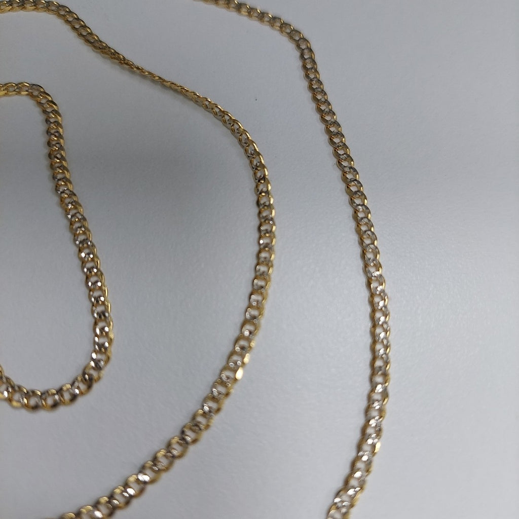 CADENAS BARBADA DIAMANTADA ORO 14K 60 CM 6.2 GR (NUEVO)