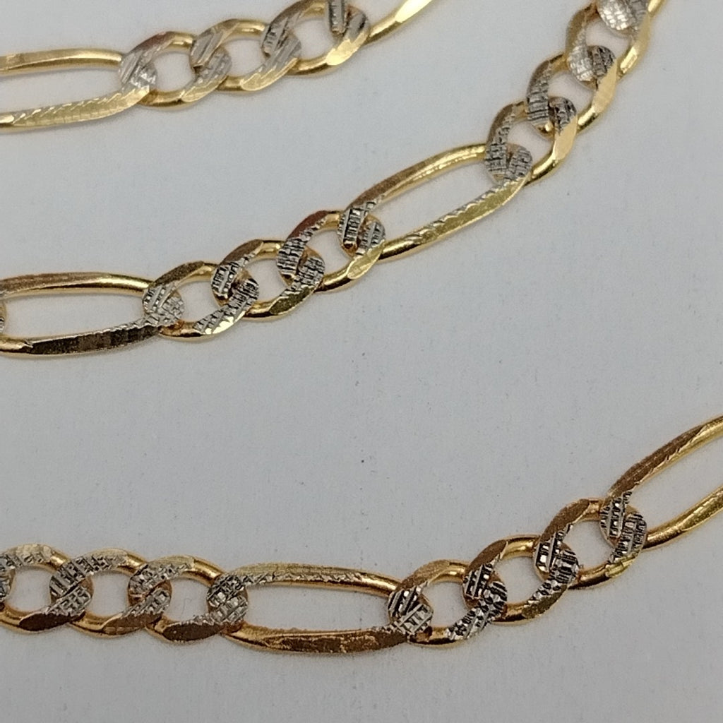 CADENAS TEJIDO 3X1 DIAMANTADO ORO 10K 50 CM 5.8 GR (NUEVO)