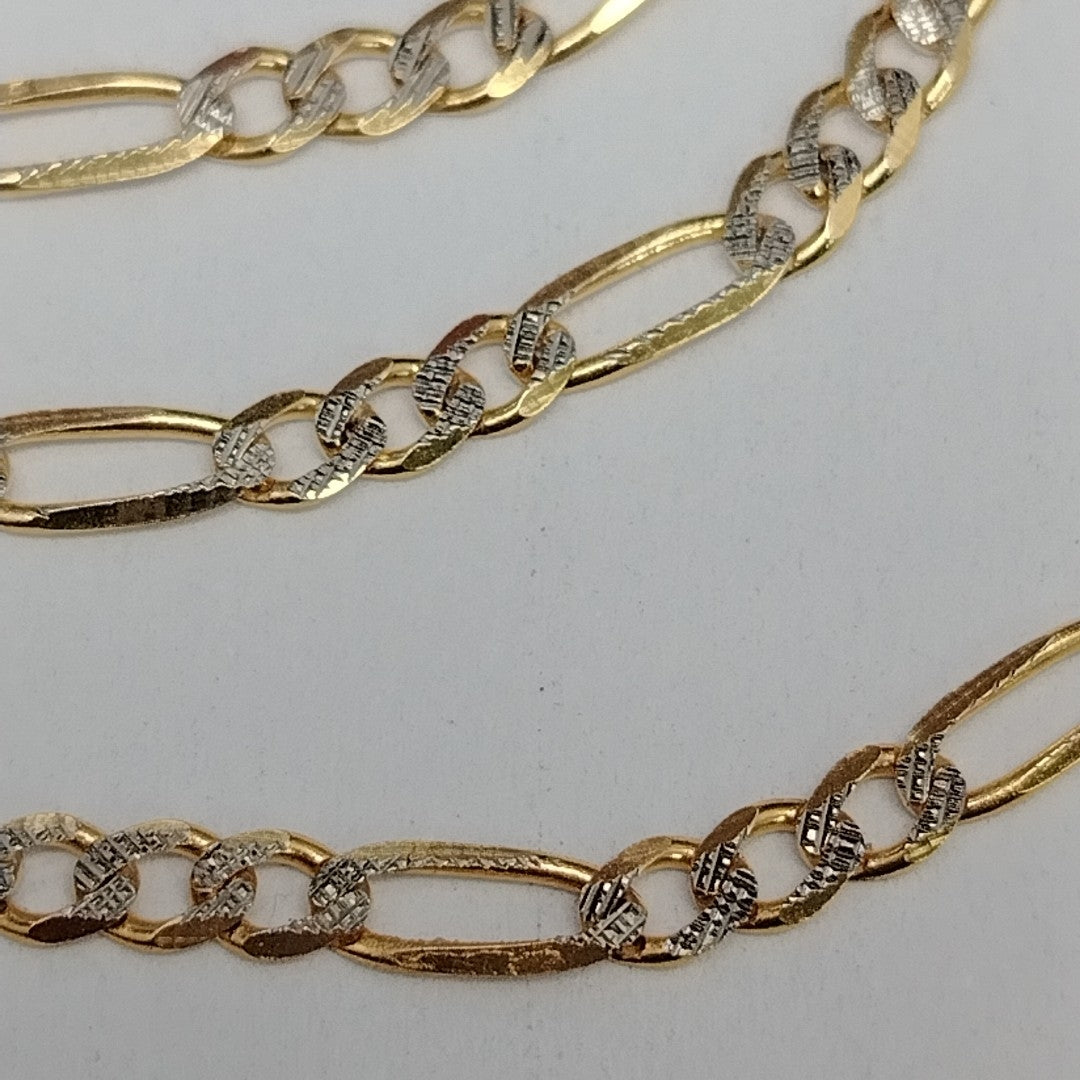CADENAS TEJIDO 3X1 DIAMANTADO ORO 10K 50 CM 5.8 GR (NUEVO)