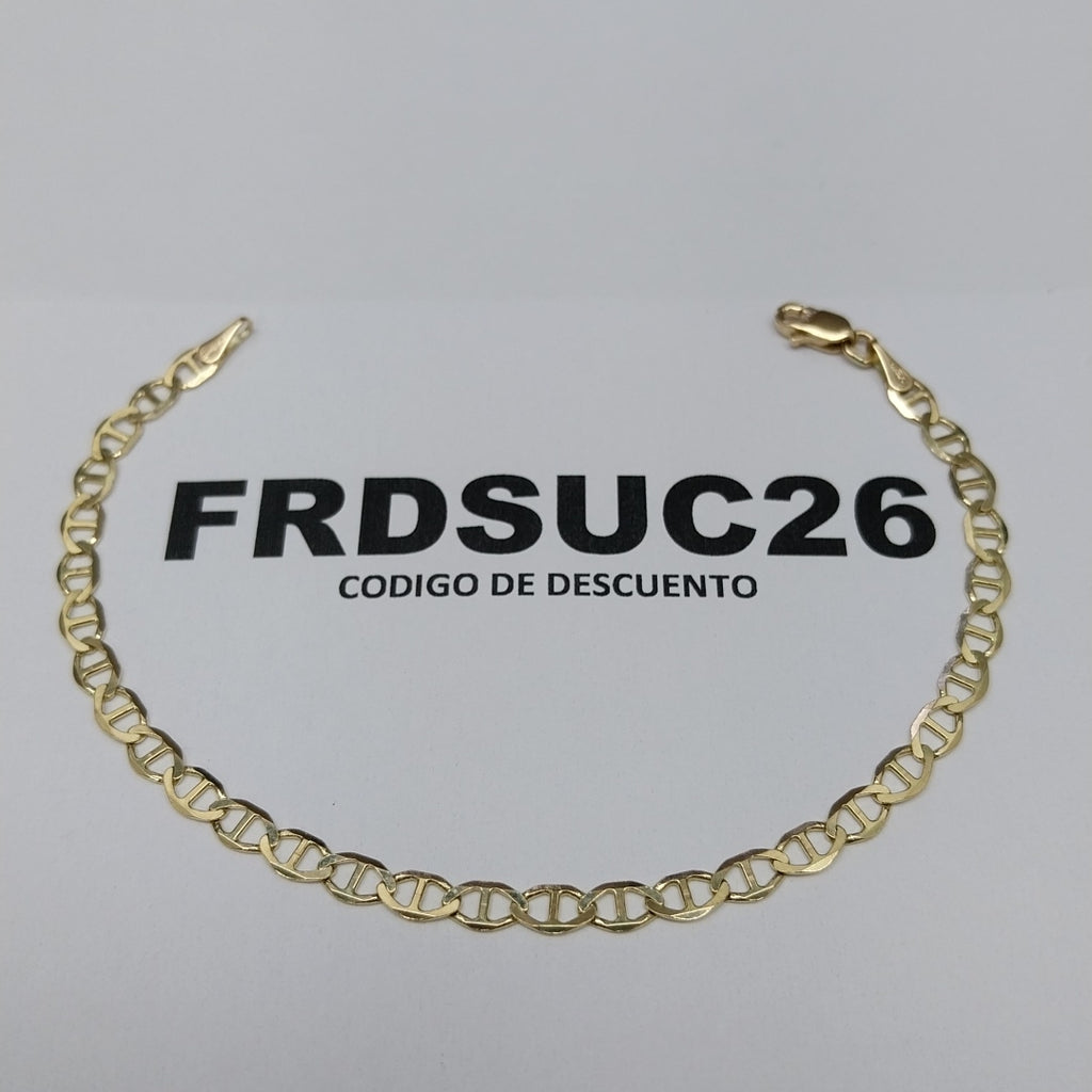 PULSERAS TEJIDO MARINERA ORO 14K 18 CM 2.8 GR (NUEVO)