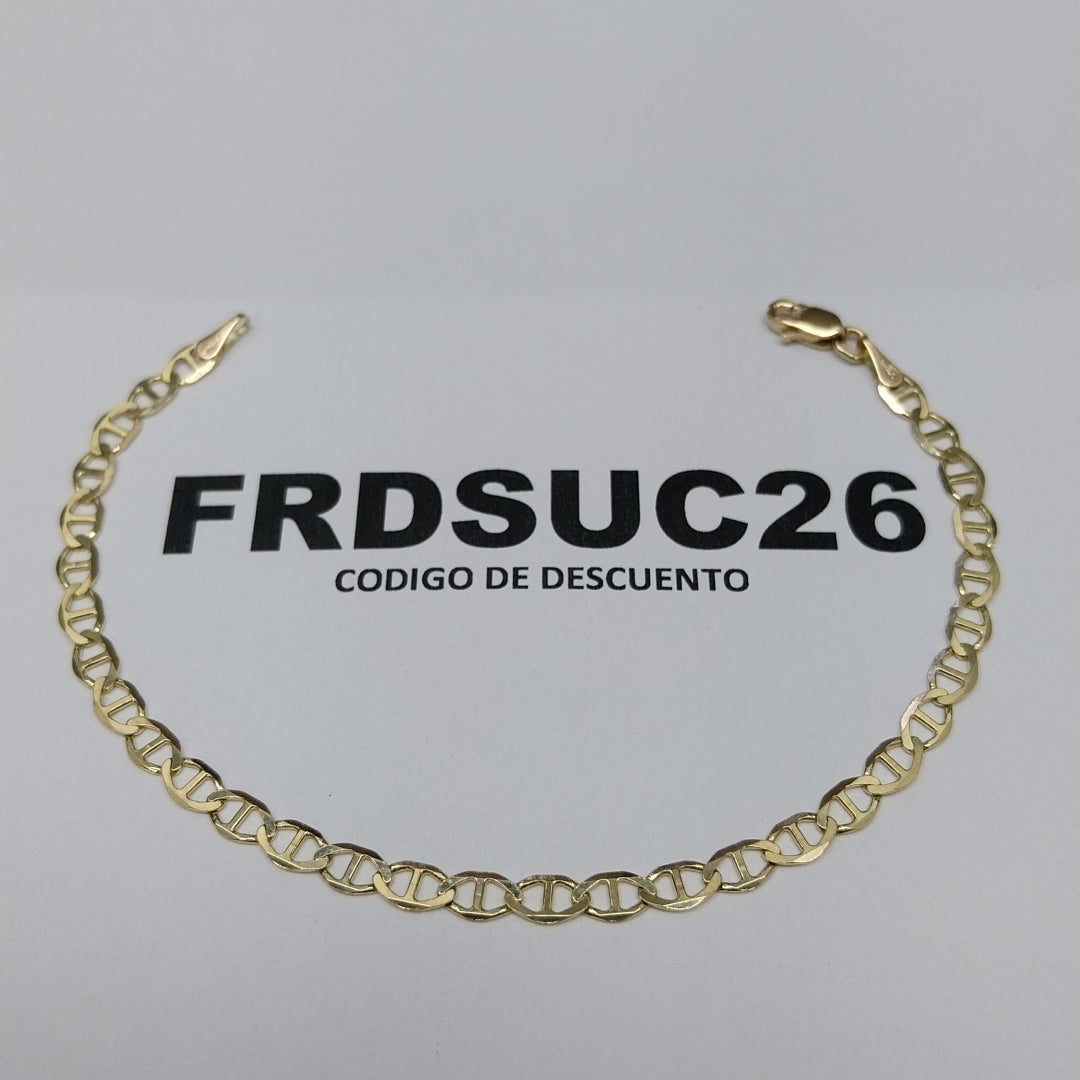 PULSERAS TEJIDO MARINERA ORO 14K 18 CM 2.8 GR (NUEVO)