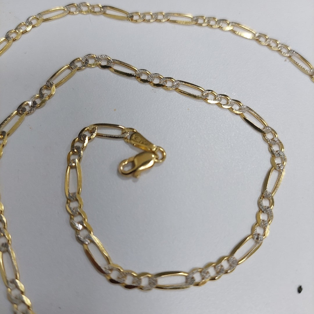 CADENAS TEJIDO 3X1 DIAMANTADO ORO 10K 55 CM 6.2 GR (NUEVO)