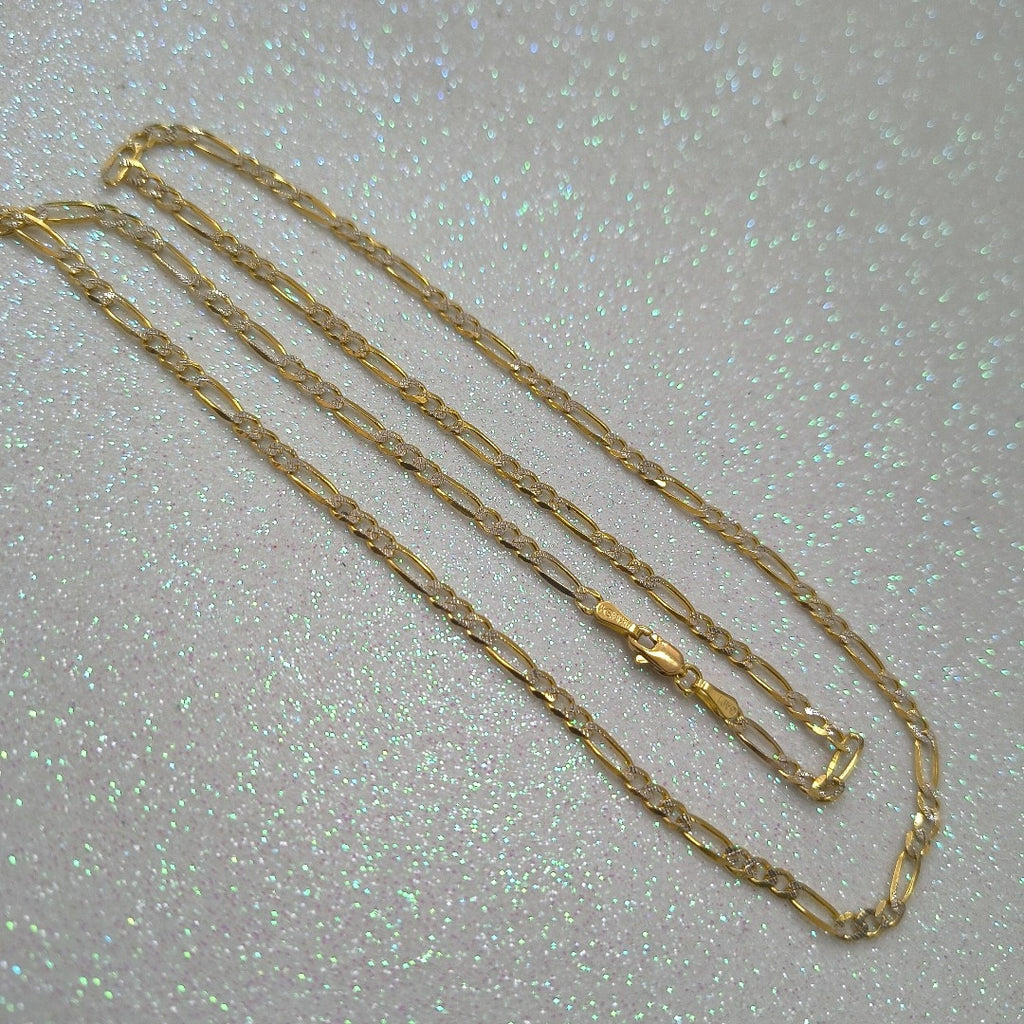 CADENAS TEJIDO 3X1 DIAMANTADO ORO 10K 55 CM 6.1 GR (NUEVO)