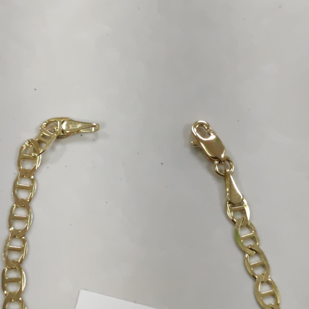 PULSERAS TEJIDO MARINERA ORO 14K 16 CM 2.9 GR (NUEVO)