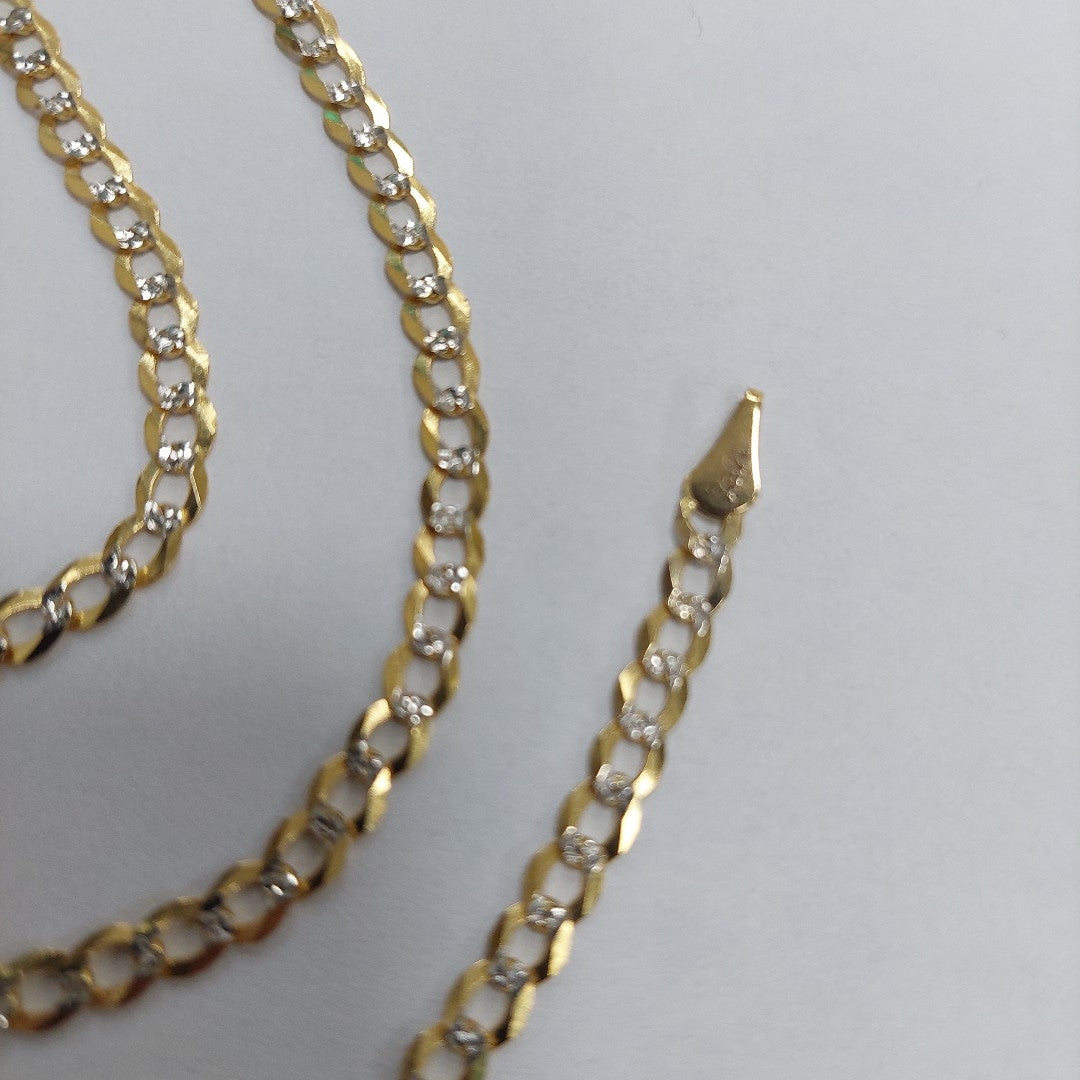 CADENAS BARBADA DIAMANTADA ORO 14K 55 CM 9 GR (NUEVO)