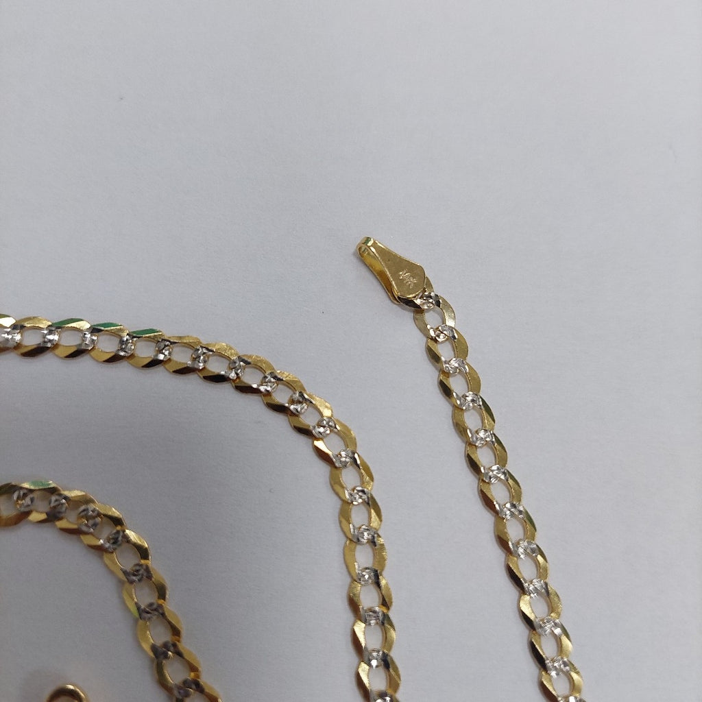 CADENAS BARBADA DIAMANTADA ORO 14K 55 CM 8.6 GR (NUEVO)