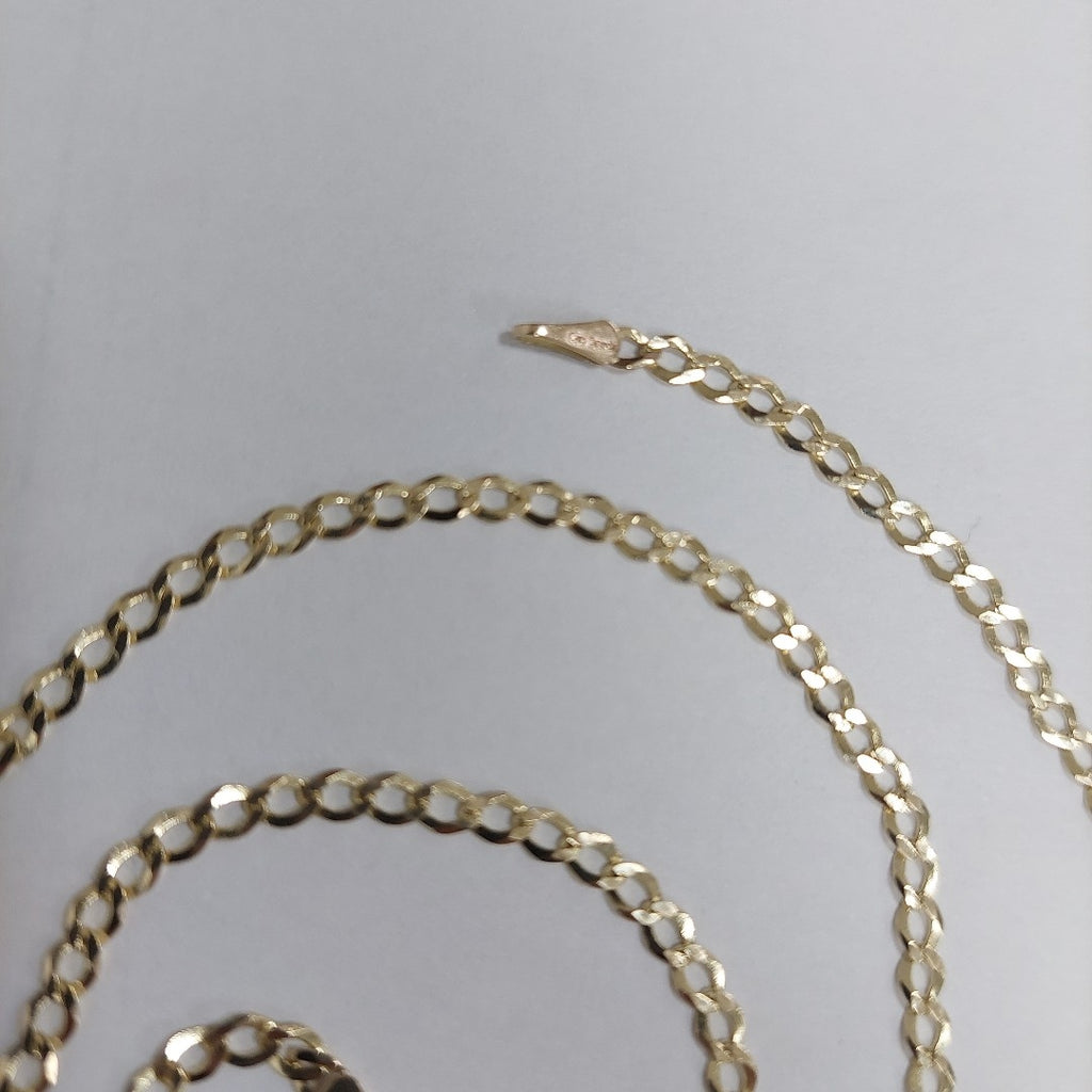 CADENAS TEJIDO BARBADA ORO 14K 60 CM 5.4 GR (NUEVO)