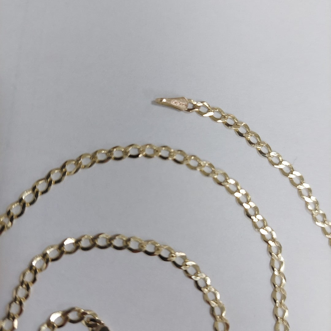 CADENAS TEJIDO BARBADA ORO 14K 60 CM 5.4 GR (NUEVO)