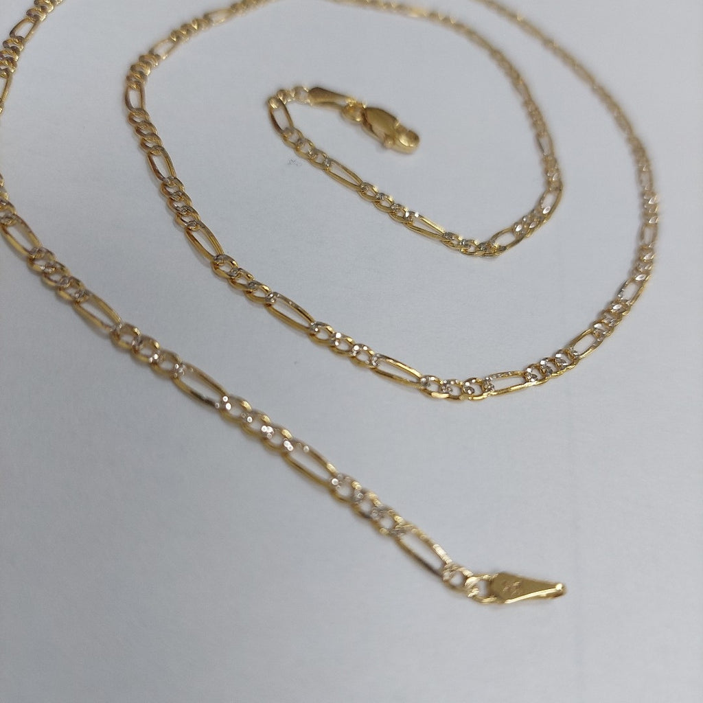 CADENAS TEJIDO 3X1 DIAMANTADA ORO 14K 55 CM 4.5 GR (NUEVO)