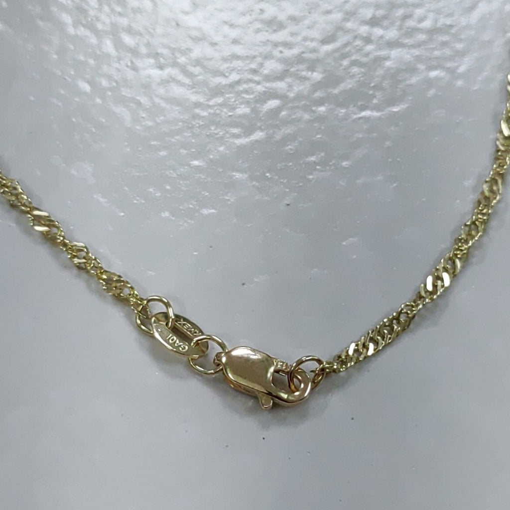 CADENAS TEJIDO MEDIO TZL ORO 14K 55 CM 3.1 GR (NUEVO)