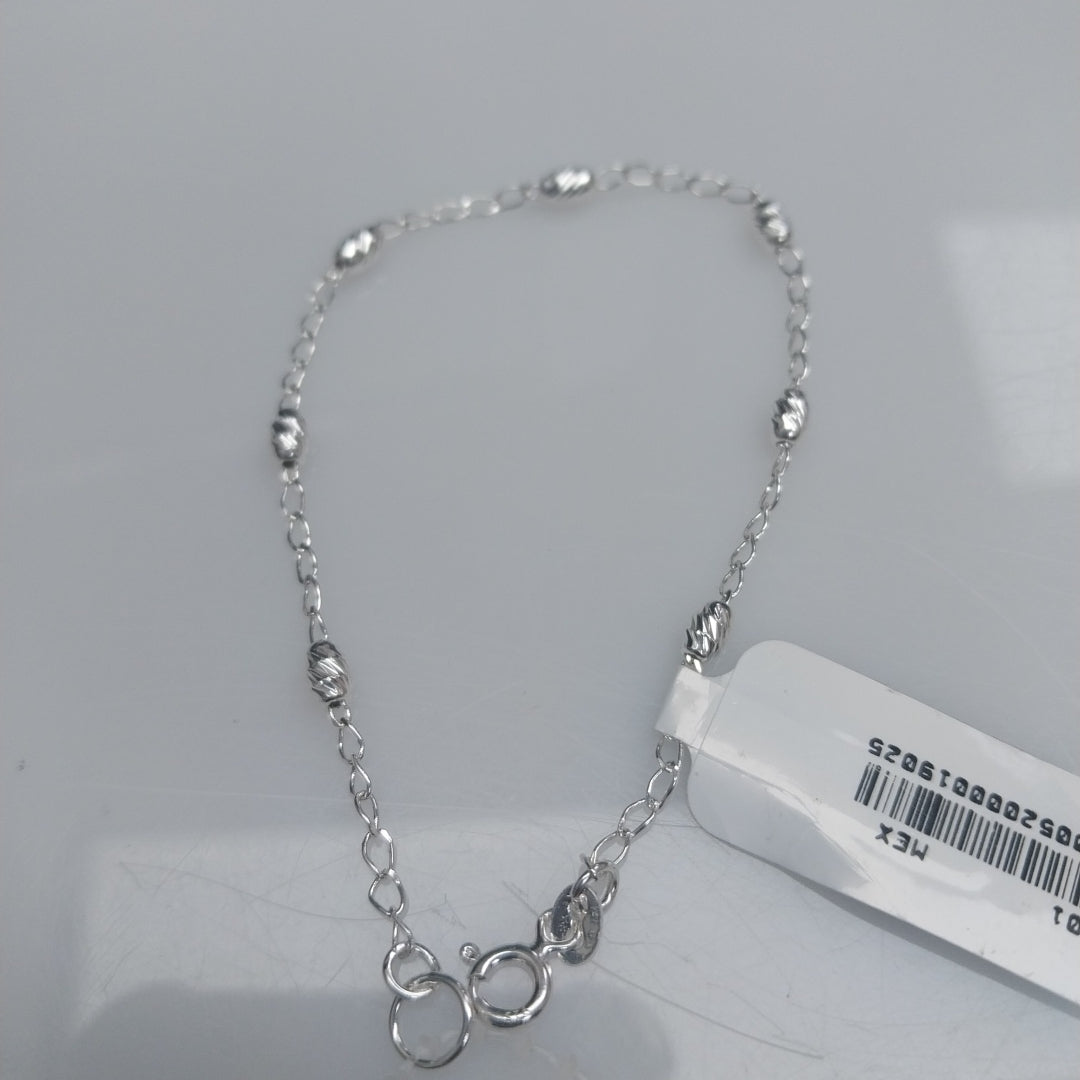 PULSERA TEJIDO TEJIDO ESPECIAL PLATA .925 18 CM 1.6 GR (NUEVO)