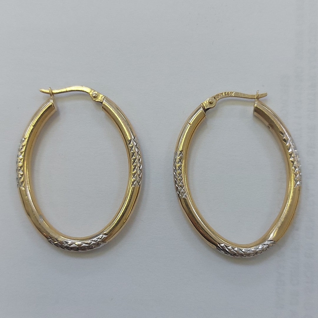 ARRACADAS PAR ORO COMBINADO 14 K 2.6 GRMS (SEMINUEVO)