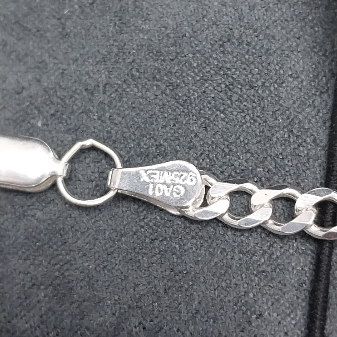 PULSERA TEJIDO BARBADA PLATA .925 16 CM 4.1 GR (NUEVO)