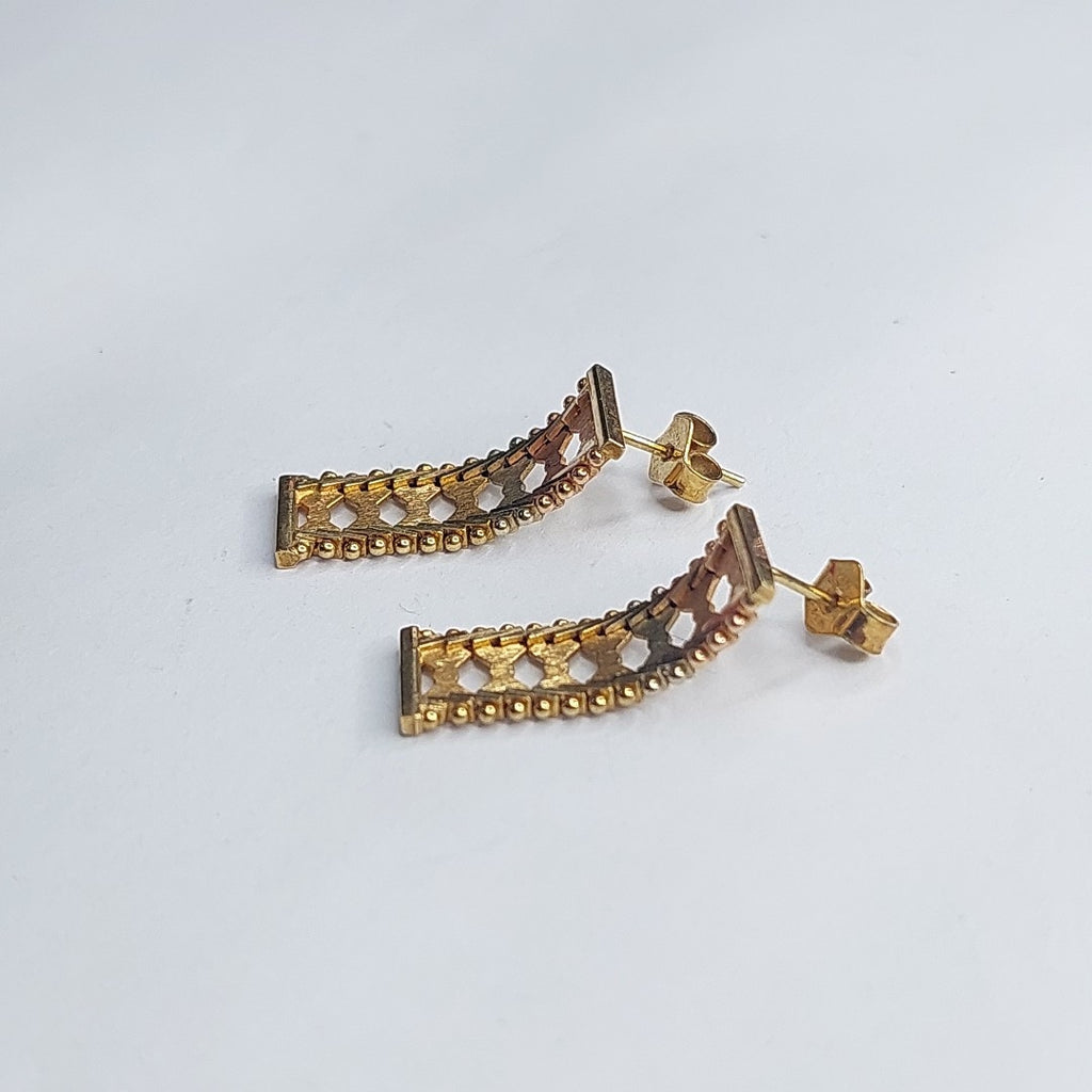 BROQUELES PAR ORO, ORO COMBINADO 14 K 3 GRMS (SEMINUEVO)