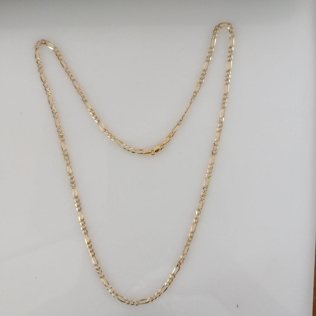 CADENAS TEJIDO 3X1 DIAMANTADO ORO 10K 60 CM 6.8 GR (NUEVO)