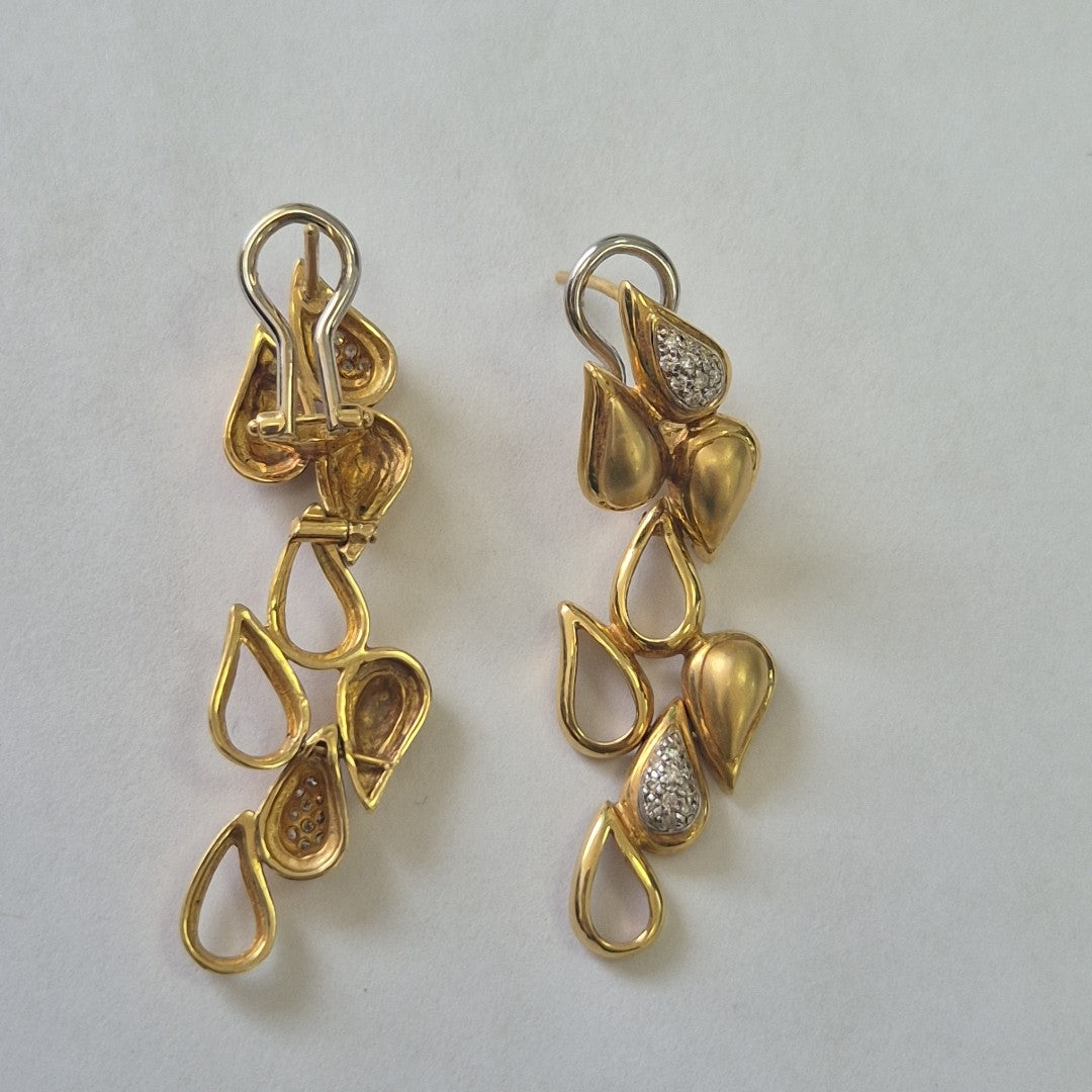 ARETES PAR ORO, ORO COMBINADO 18 K 10.9 GRMS (SEMINUEVO)